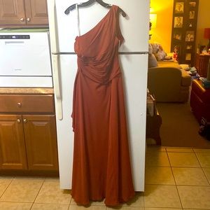 David’s Bridal Bridesmaid Dress Autumn Orange/Brown